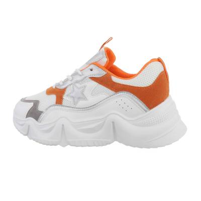 Sneakers low für Damen in Weiß und Orange