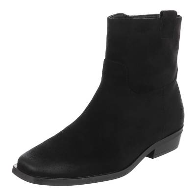Flache Stiefeletten für Damen in Schwarz