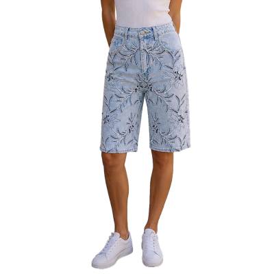 High waist shorts for women in light-blue