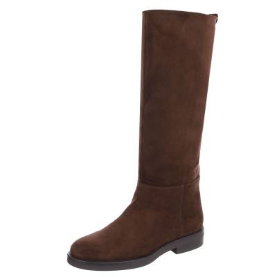 Flat boots for women in brown