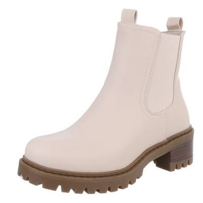 Plateaustiefeletten für Damen in Beige