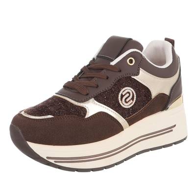 Sneakers Low für Damen in Braun und Gold