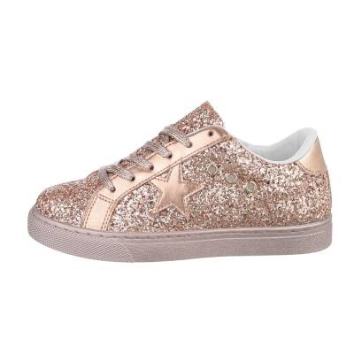 Low-top sneakers for women in rose-gold