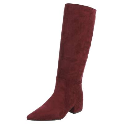 Classic boots for women in wine-red