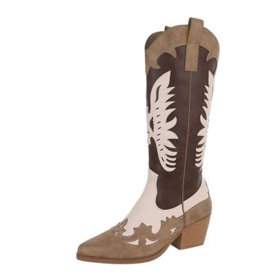 Western- & Bikerstiefel für Damen in Hellbraun und Beige