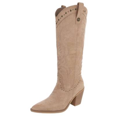 Cowboy & biker boots for women in light-brown