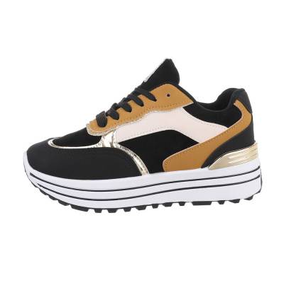 Low-top sneakers for women in black and brown
