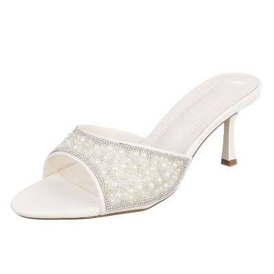Mules for women in white