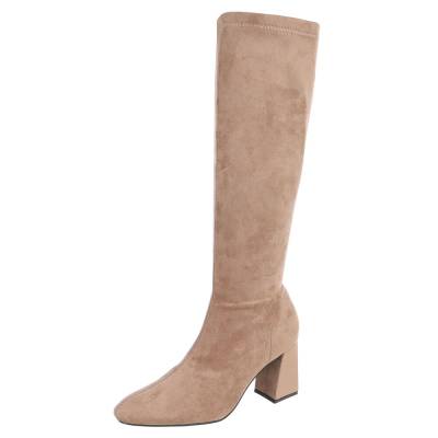 Heeled boots for women in light-brown