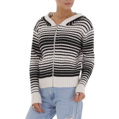 Knit jumper for women in white and black