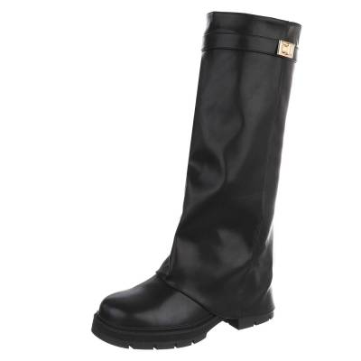 Plateaustiefel für Damen in Schwarz
