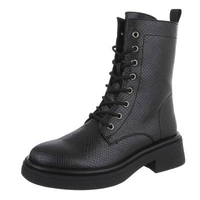 Schnürstiefeletten für Damen in Schwarz und Grau