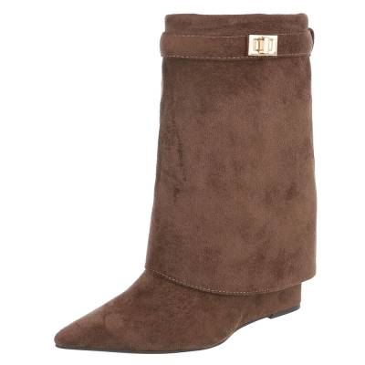 Wedge ankle boots for women in brown