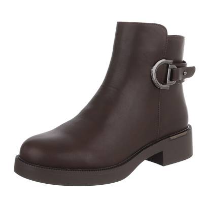 Flache Stiefeletten für Damen in Braun
