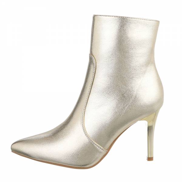Heeled ankle boots for women in gold