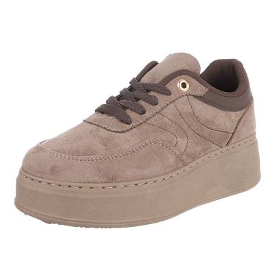 Low-top sneakers for women in light-brown