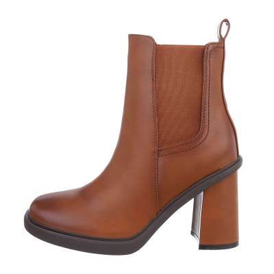 Heeled ankle boots for women in camel