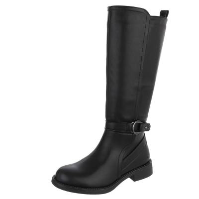 Flat boots for women in black