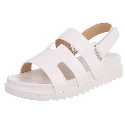 Riemchensandalen für Damen in Weiß