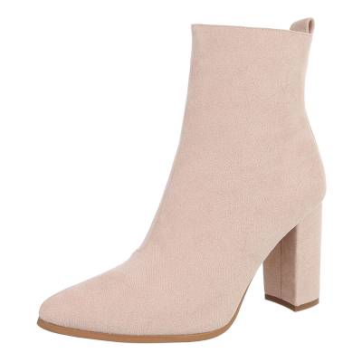 High-Heel Stiefeletten für Damen in Beige