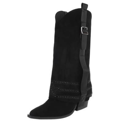 Western- & Bikerstiefel für Damen in Schwarz