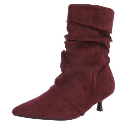Klassische Stiefeletten für Damen in Weinrot