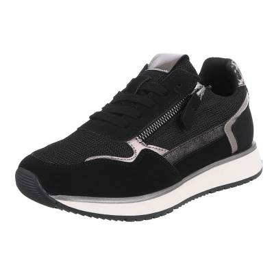 Low-top sneakers for women in black and bronze