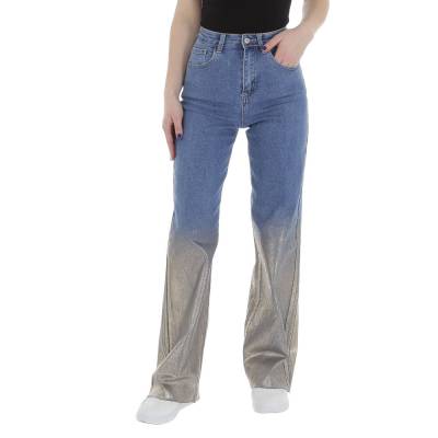 Relaxed fit jeans for women in blue and silver