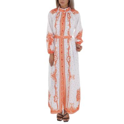 Sommerkleid für Damen in Weiß und Orange