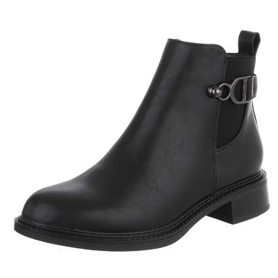 Flat ankle boots for women in black