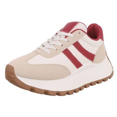 Sneakers Low für Damen in Rot und Beige