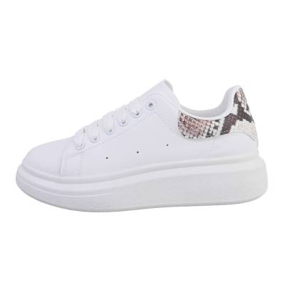 Low-top sneakers for women in white and creme