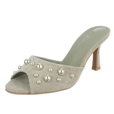 Pantoletten für Damen in Hellgrün