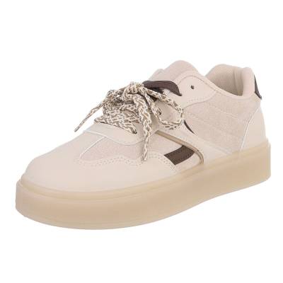 Low-top sneakers for women in beige