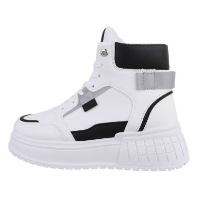 Sneakers High für Damen in Weiß und Schwarz
