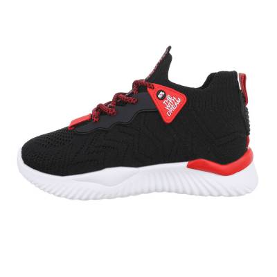 Low-top sneakers for women in black and red