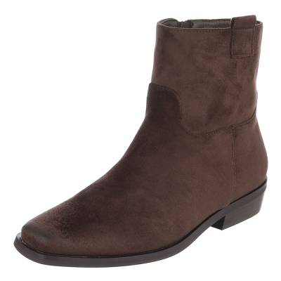 Flache Stiefeletten für Damen in Braun