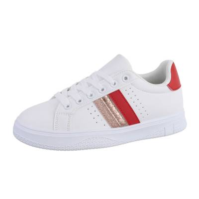 Sneakers Low für Damen in Weiß und Rot