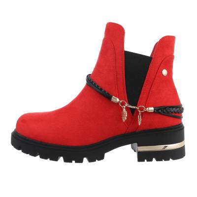 Classic ankle boots for women in red