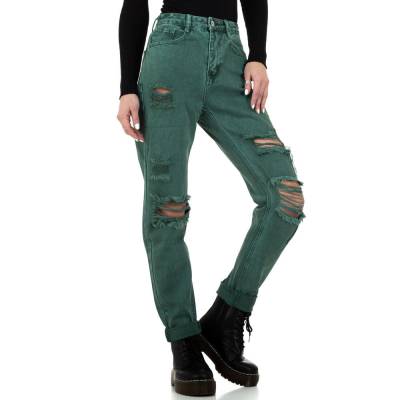Boyfriend Jeans für Damen in Grün