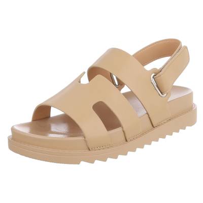 Riemchensandalen für Damen in Hellbraun