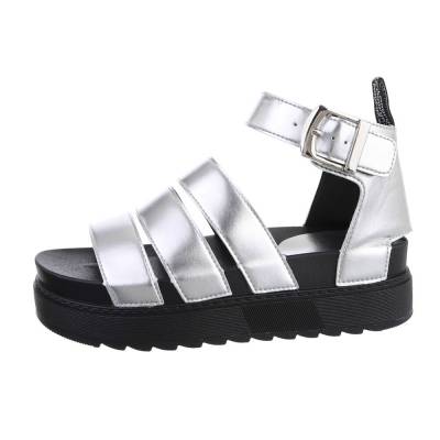 Platform sandals for women in silver