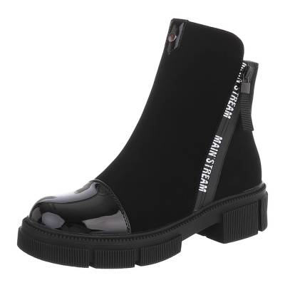 Platform ankle boots for women in black