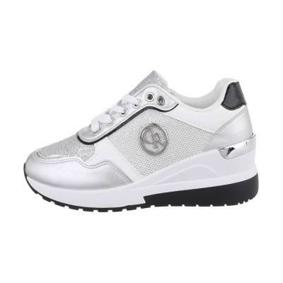 Sneakers Low für Damen in Silber und Weiß