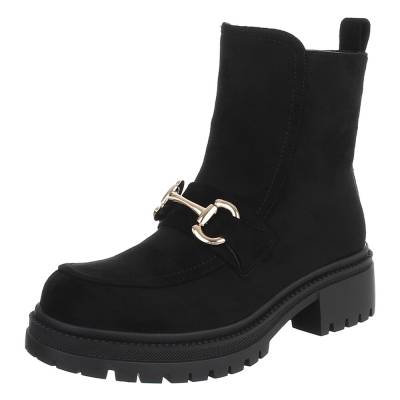 Plateaustiefeletten für Damen in Schwarz