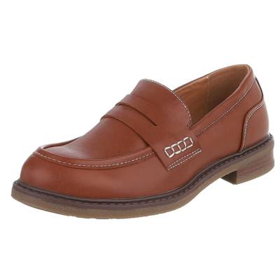 Loafers for women in camel
