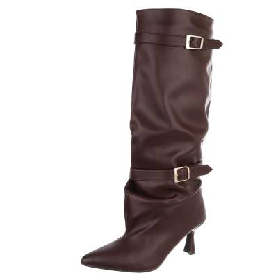 High-Heel Stiefel für Damen in Weinrot