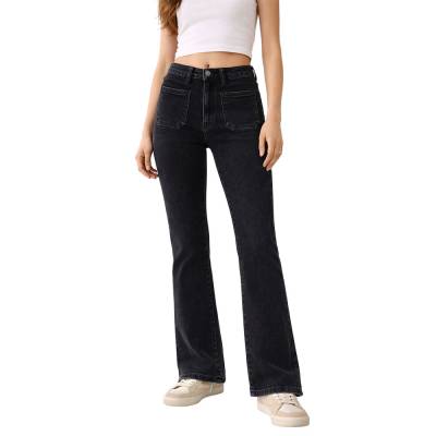 High Waist Jeans für Damen in Dunkelgrau