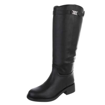 Flat boots for women in black