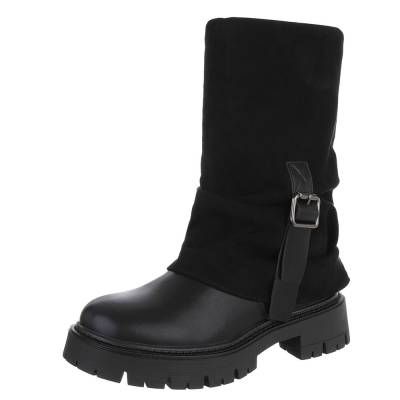 Plateaustiefel für Damen in Schwarz